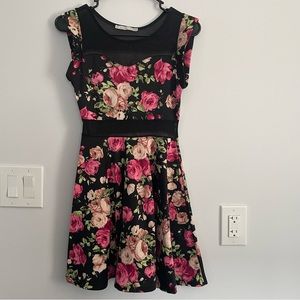 Floral Spring / Summer A Line Feminine Dress in SMALL